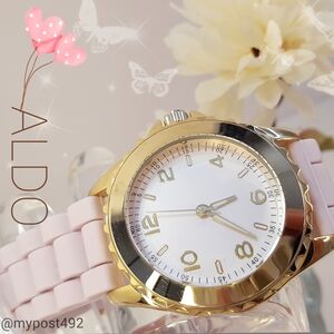 NEW💖Aldo Gold-Lilac Silicone Jelly Gel Analog Sports Wrist Watch
